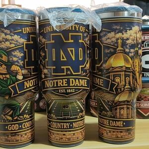 Stainless Steel Travel Tumbler - Navy & Gold